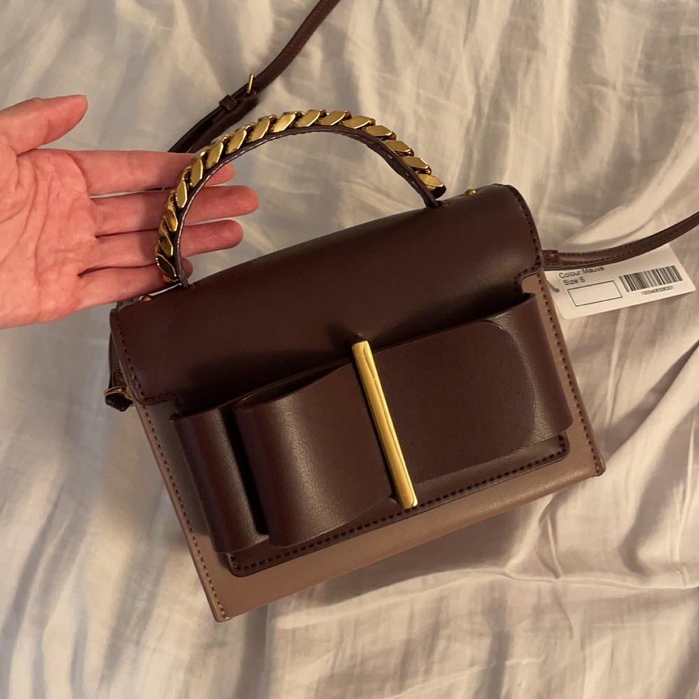 Charles & Keith Mauve Chain Crossbody Handbag
